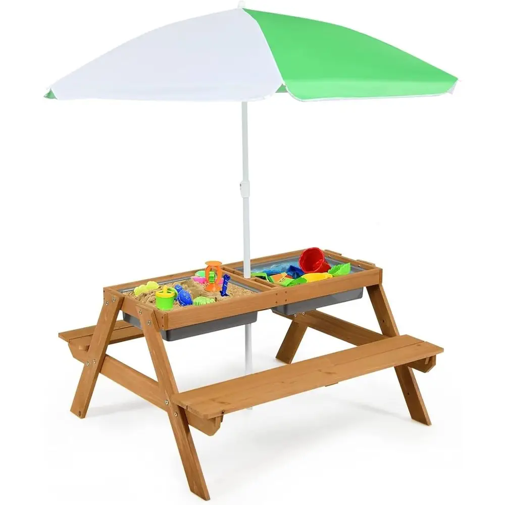 Kids Outdoor Furniture Set - Mesa de Picnic 4 en 1