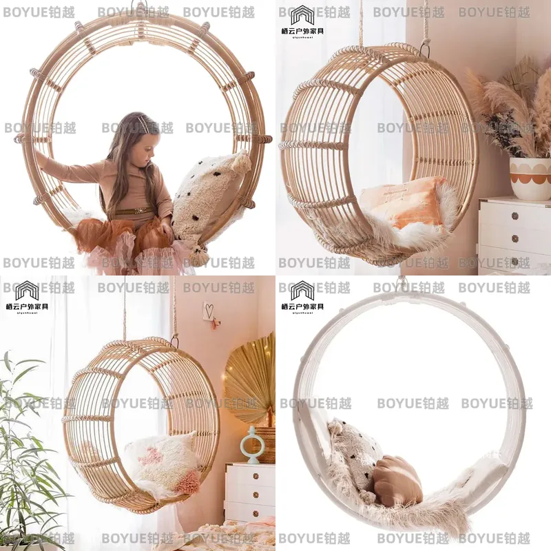 Kids Outdoor Hammock Chair - Silla Mecedora Colgante de Ratán para