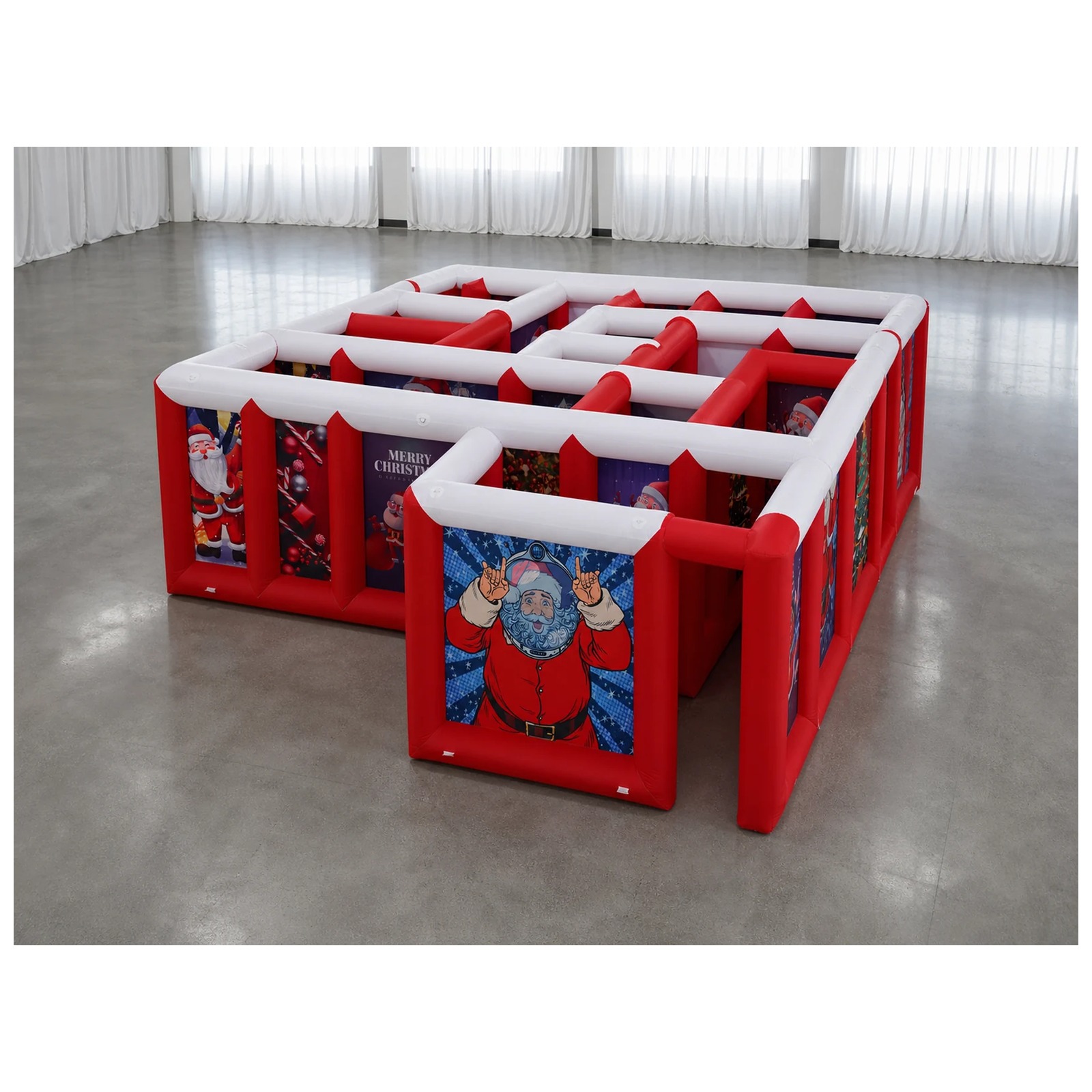 Outdoor Games For Kids - Laberinto Inflable Grande Rojo y Blanco