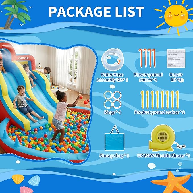 Parque Acuático Inflable 8 en  - Kids Outdoor Playset reseña y precio