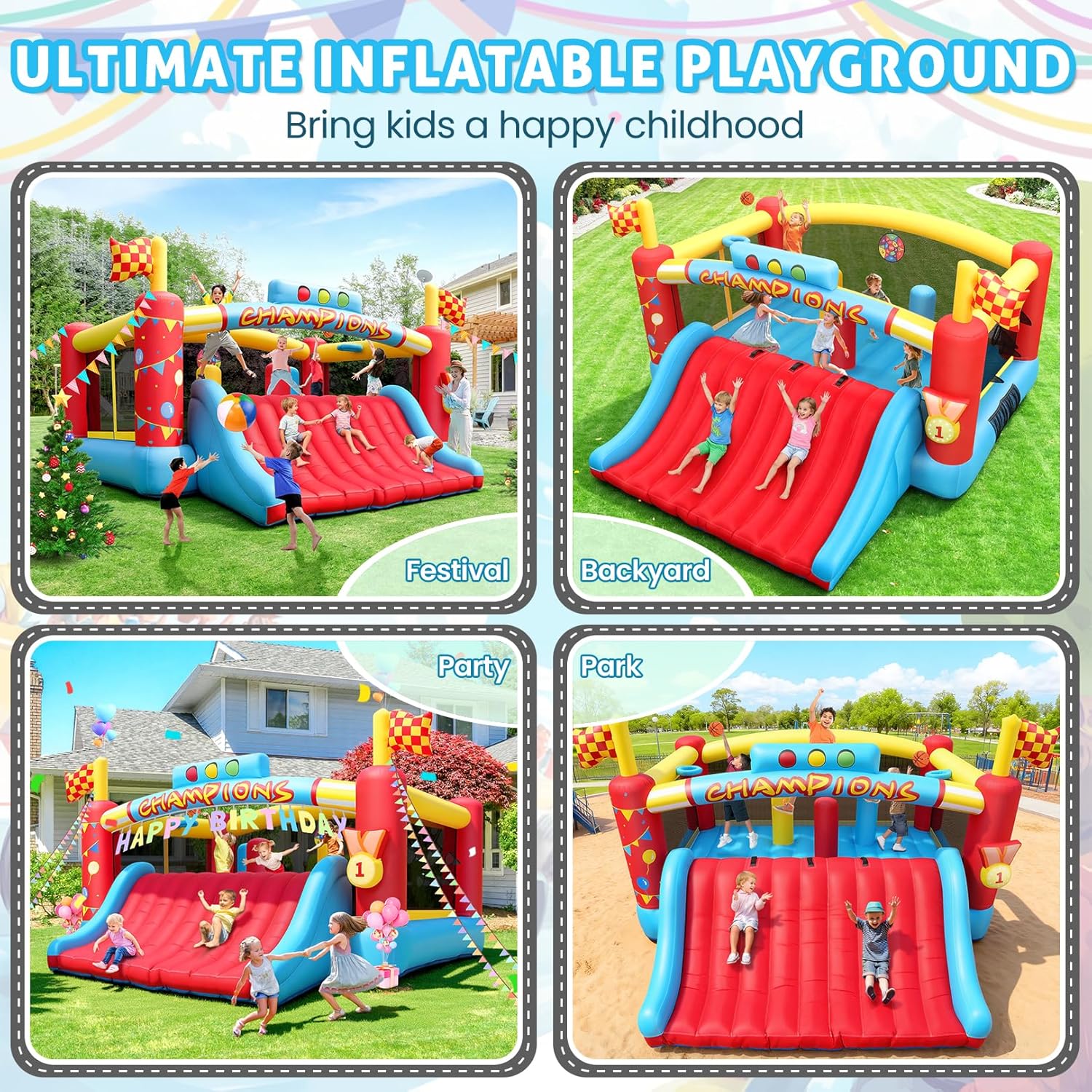 Gran Casa de Brinco Inflable p - Outdoor Games For Kids reseña y precio